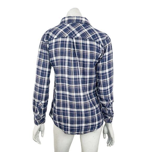 Rails Button up Flannel Shirt in Blue Plaid Cotton Women's Size Small - Picture 2 of 8